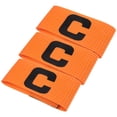 thumbnail image 1 of WHAMVOX 3Pcs Sports Captain Arm Bands Orange Adjustable Anti Slip Football Team Leader Bands, 1 of 5