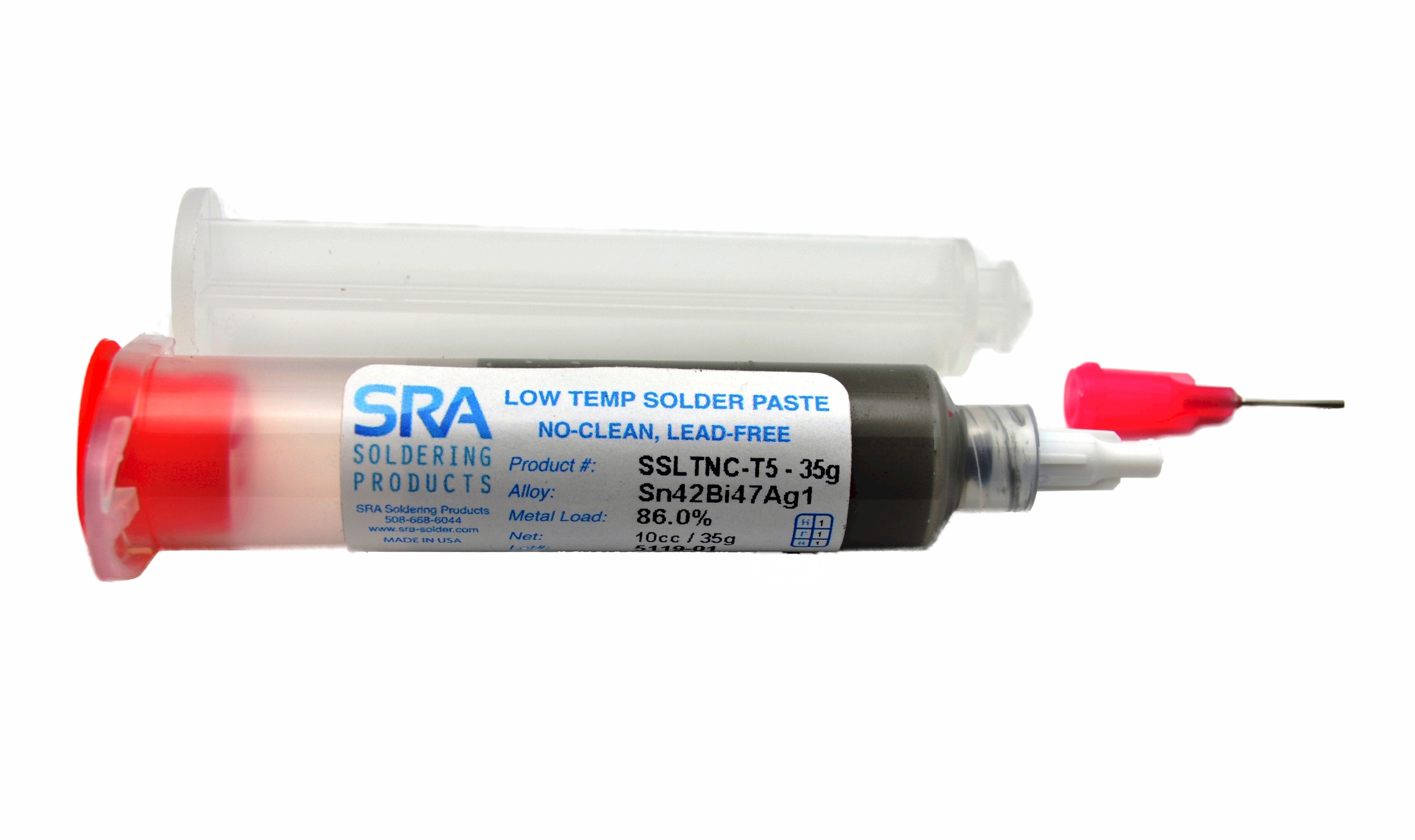 SRA Low Temperature Lead Free Solder Paste T5 35 Grams