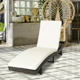thumbnail image 4 of Costway 2PCS  Patio Rattan Folding Lounge Chair Chaise Adjustable White Cushion, 4 of 11