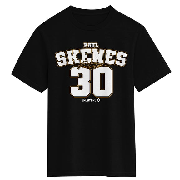 MLBPA Paul Skenes 30 Youth Black Crew Neck Short Sleeve T-shirt