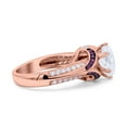 thumbnail image 2 of Rose Tone, Cubic Zirconia Size-8 Split Oval Wedding Ring CZ 925 Sterling, Silver, 2 of 6