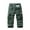 Green, variant on Mens Cargo Capris Pants Elastic Waist Zipper Pocket Knee Length Summer Lightweight Work Pants