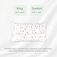thumbnail image 5 of Elegant Comfort Ultra Soft Set of 2 Hearts Pint Pillowcases - 1500 Series Hotel Quality Microfiber, Soft and Smooth Envelope Closure 2-Piece Pillow Covers - Standard/Queen, Valentina, 5 of 6