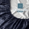 thumbnail image 5 of Bare Home Luxury 1800 Collection Fitted Sheet, Ultra-Soft, Deep Pocket, Twin, Grid - Midnight/White, 5 of 6