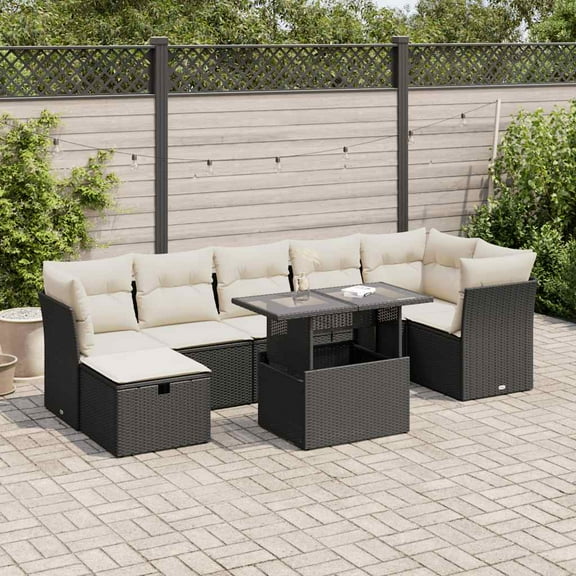 vidaXL Garden Sofa Set Black