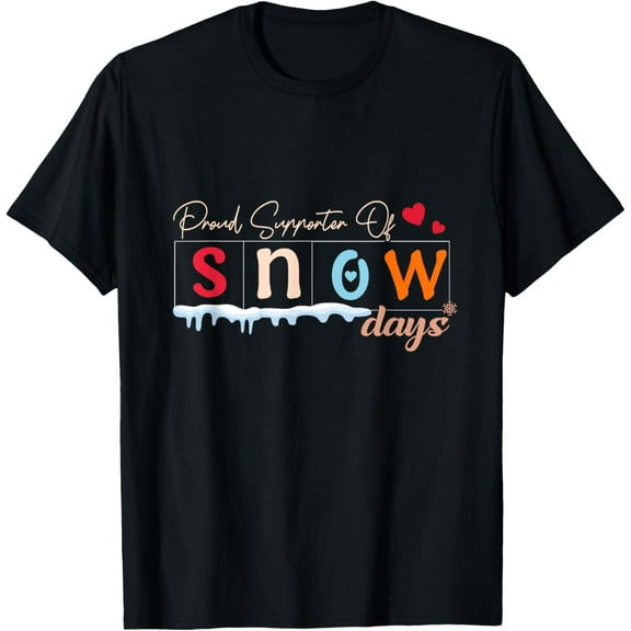 Reading Teacher Proud Supporter Of Snow Days Christmas T-Shirt tee