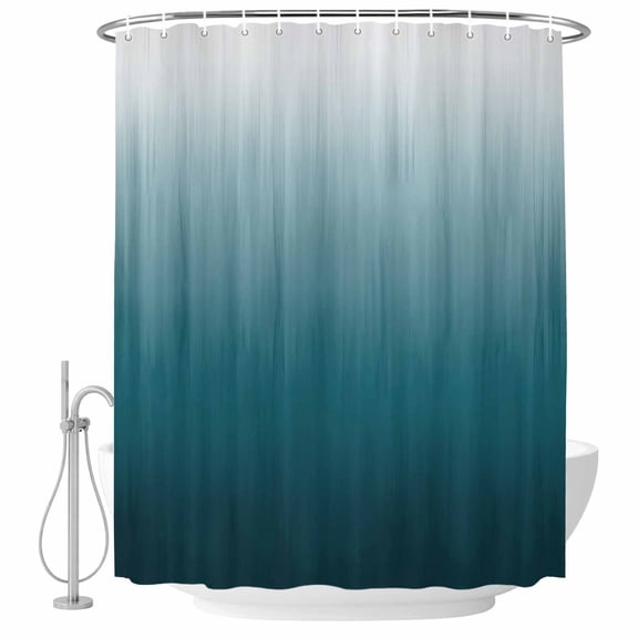 Blue Ombre Shower Curtain, Waterproof Shower Curtains for Bathroom, Contemporary Gradient Abstract Art Washable Fabric Bathtub Curtain Set Bath Decor with 12 Hooks Stall 36"x72"