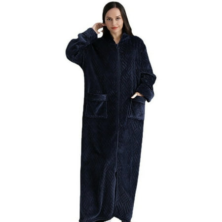 

Dadaria Plus Size Pajamas for Women Winter Warm Nightgown Couple Bathrobe Men And Women Autumn And Winter Nightgown Navy XL Women Men
