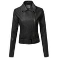 thumbnail image 1 of Women's Classic Belted Biker Jacket, 1 of 4