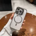 thumbnail image 3 of Luxury Transparent For Magsafe Charging Magnetic Case For iPhone 15 14 13 12 Pro Max 15 Plus Flip Lens Protection Bracket Cover, 3 of 7