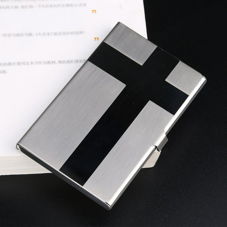 Stainless Steel Pocket Business Card Holder - Sleek Metal Case for