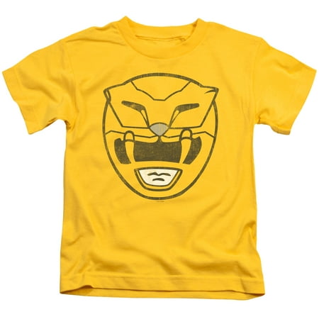 Power Rangers - Yellow Ranger Mask - Juvenile Short Sleeve Shirt -
