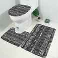 thumbnail image 2 of Black Geometric Striped Pattern Bathroom Rugs Sets 3 Piece,Toilet Cover Set,Absorbent Non Slip Bathroom Mats Sets with U-Shaped Contour Rug Toilet Rug Set, 2 of 5