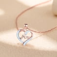 thumbnail image 7 of FENGGHAO Mothers Day Heart Pendant Necklace with Mom Letter Dainty Aluminum Alloy Jewelry Adjustable Chain Pink Tone Gift for Mom, 7 of 7
