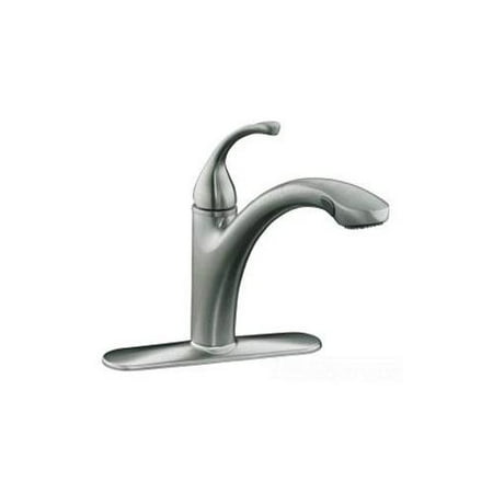 KohlerForté Single-Hole Or 3-Hole Kitchen Sink Faucet with 10-1/8" Pull-Out Spray Spout, Vibrant Stainless