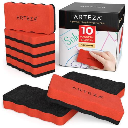 Arteza DryErase Board Foam Erasers, Set of 10, Ergonomic
