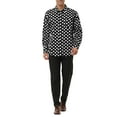thumbnail image 2 of Camisa de Hombre INSPIRE CHIC con Patrón de Lunares, Cuello de Punta, Manga Larga, Botones, Talla 38, Negro y Blanco, 2 of 6