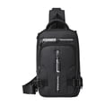 thumbnail image 2 of Bolso bandolera Bolsa de almacenamiento Correa de hombro ajustable Bolsa de pecho impermeable informal Negro, 2 of 8