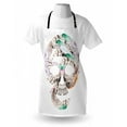 thumbnail image 3 of Feather Apron Human Skull Figure with Watercolor Feathers Hand Drawn Native Abstract Artistic, Unisex Kitchen Bib Apron with Adjustable Neck for Cooking Baking Gardening, Multicolor, by Ambesonne, 3 of 3