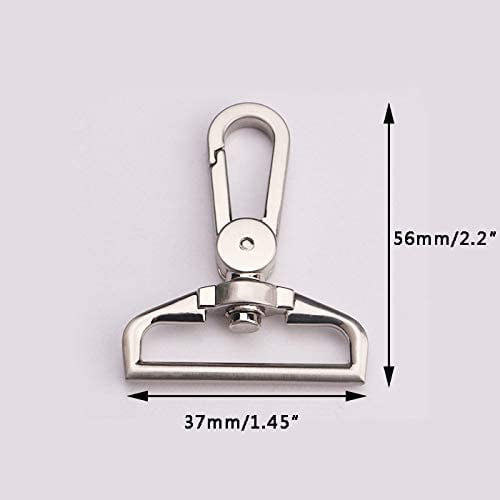 2 Pcs 1-1/2 Inch Superior Quality Swivel Snap Hooks,Heavy Duty Zinc Alloy  Clasp Hook for Dog Pet Leash Key Ring 