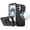 Black, variant on For iPhone 16 6.1 inch Trendy Full Coverage with Camera Window [Magnetic Circle] with Rotational Ring Stand Hybrid Case - Navy Blue