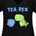 thumbnail image 4 of Inktastic Tea Rex Cute Green Dinosaur Pun Women's Plus Size V-Neck T-Shirt, 4 of 5