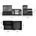 thumbnail image 4 of Deli 3-Compartments Desk Organizer with Pencil Holder, Black, 4 of 11