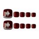 thumbnail image 4 of 24pcs Rhinestones Inlaid Toenail Patch Red Wine Glue Type Removable Short, 4 of 4