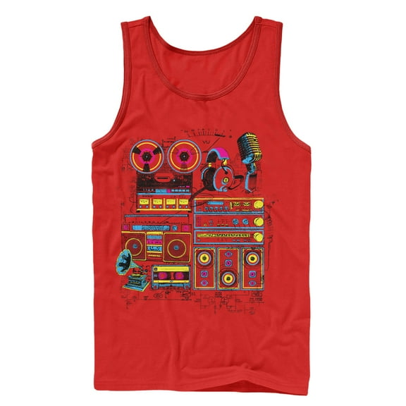 Men's Lost Gods Frequency  Tank Top Red Small