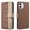 Brown, variant on Allytechgroup Shockproof Floral Cutout PU Leather Wallet Case Back Cover Cell Phone Case for Apple iPhone 11, Black