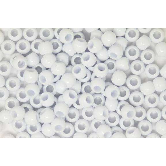 160PC 12x15 mm Premium Pony Beads, Bracelet Cool Beads, Beads for Hair Braids, Plastic Beads, Hair Beads for Braids for Girls (White)