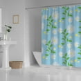 thumbnail image 3 of Coolnut Bath Shower Curtain Liners Daisy White Flowers on Cyan Background 72x72in Polyester Waterproof with 12 Curtain Hooks, 3 of 6