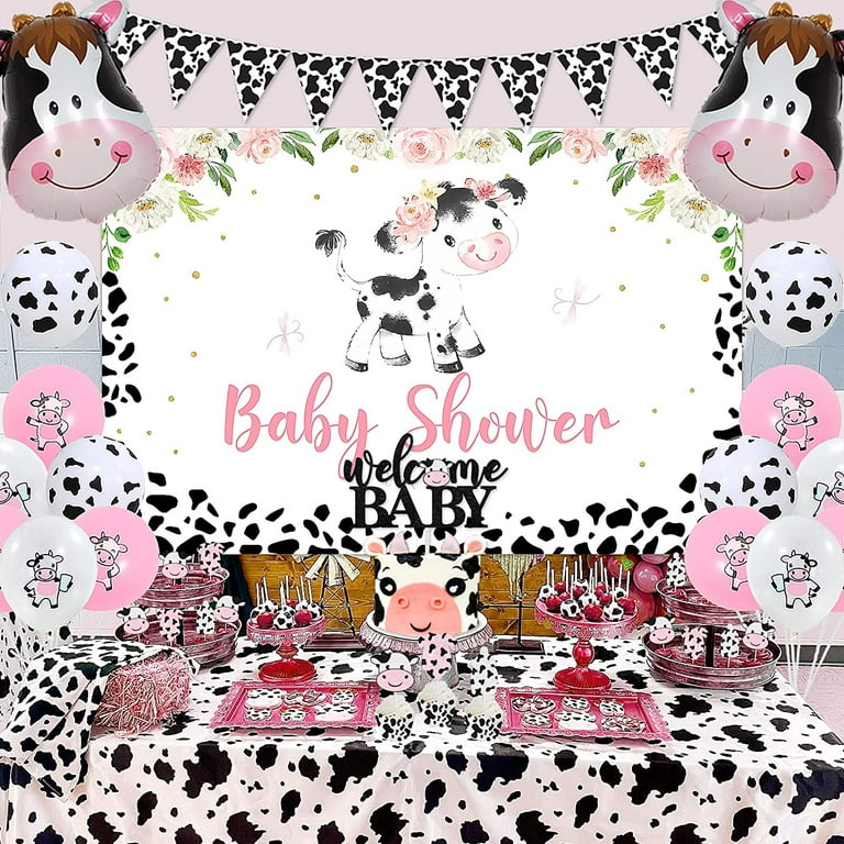 Cow Cake Topper/ Pink Cow Print Cake Topper/ Baby Cow Cake Topper/ Pink  Baby Cow Cake Topper/ Pink Farm Cake Topper/ Custom Cake Topper 