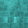thumbnail image 1 of Ahgly Company Machine Washable Indoor Square Patchwork Turquoise Blue Transitional Area Rugs, 8' Square, 1 of 4