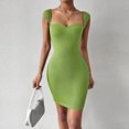 thumbnail image 1 of WILLBEST Vestidos Floreados Para Mujer Vestido Midi De Satén De Verano Para Mujer, Manga Corta, Cintura Con Cómodo Y Transpirable., Elegante, Corte A, Fluido, 1 of 3