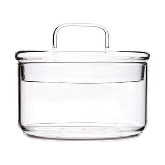 POINTERTECK Bol en Verre Empilable Résistant à la Chaleur Bol à Salade Transparent Boîte à Dessert Innovante pour Fruits avec Couvercle