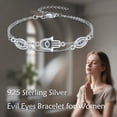 thumbnail image 5 of VONALA Evil Eye Bracelet 925 Sterling Silver Hamsa Hand of Fatima Turkish Blue Eye Charm Link Chain Layered Bracelets Religious Protection Jewellery Gifts for Women, 5 of 6