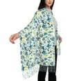 thumbnail image 4 of Sikiie Floral In Blue Shawl Wraps Big Scarf Tassel Fall Winter Thick Scarf Warm Shawl Women Fall Gifts, 4 of 8