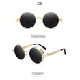 thumbnail image 2 of Gafas de sol redondas estilo steampunk estilo gótico vintage para hombre y mujer, con marco de metal y lentes redondas, 2 of 2