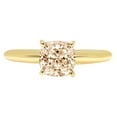 thumbnail image 5 of 2 ct Cushion Cut Natural Morganite Solitaire 14K Yellow Gold Womens Engagement Ring, 5 of 6