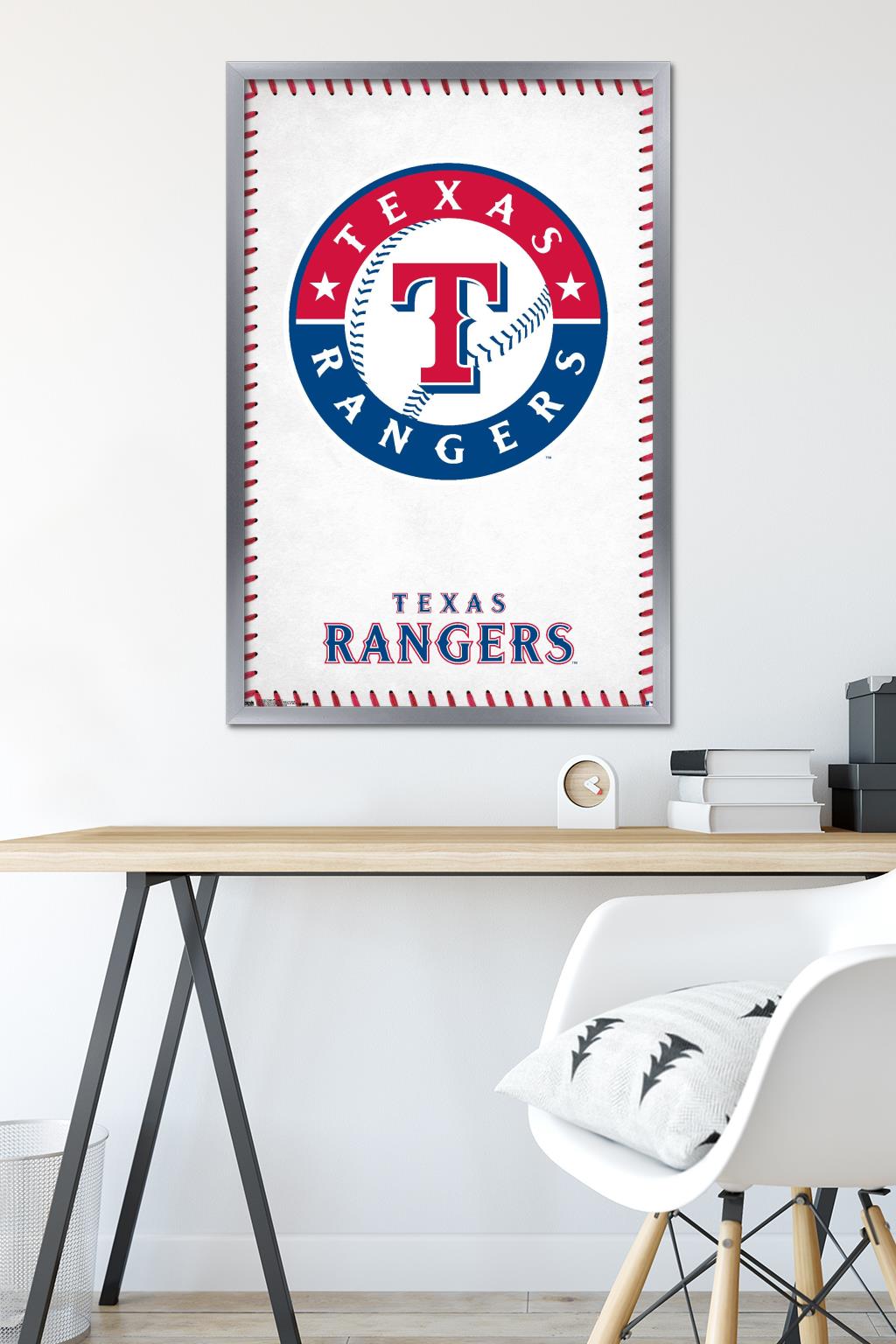 MLB Texas Rangers - Logo 17 Wall Poster, 22.375" x 34", Framed