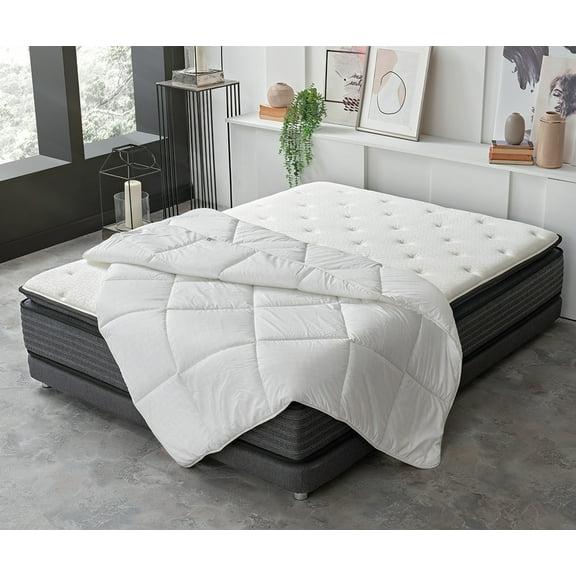 Yatas Bedding All-Season Comforter, Machine Washable, Delicate and Soft Filled White Fluffy Lightweight Quilt, Stress Reducing Special Shell, Bedding Duvet Inserts & Bed Sets, White (Twin))