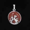 thumbnail image 1 of Pendentif Chat pour Collier Pierre Naturelle Perles Rondes Plates Pendentif Cœur d'Amour Femmes, 1 of 6