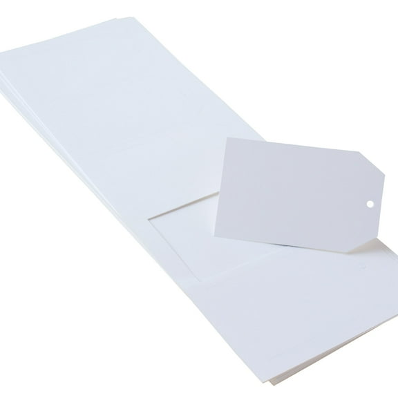 Paper Frenzy White Large Tags 2.5" x 4" 100 pack Laser Compatible
