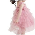 thumbnail image 4 of HAYIMI Child Toddler Girls O-Neck Sleeveless Holiday Party Bowknot Dress Dance Party Dresses Boho Special Occasion Back To School Swing Flowy Kids Sundress, 4 of 6