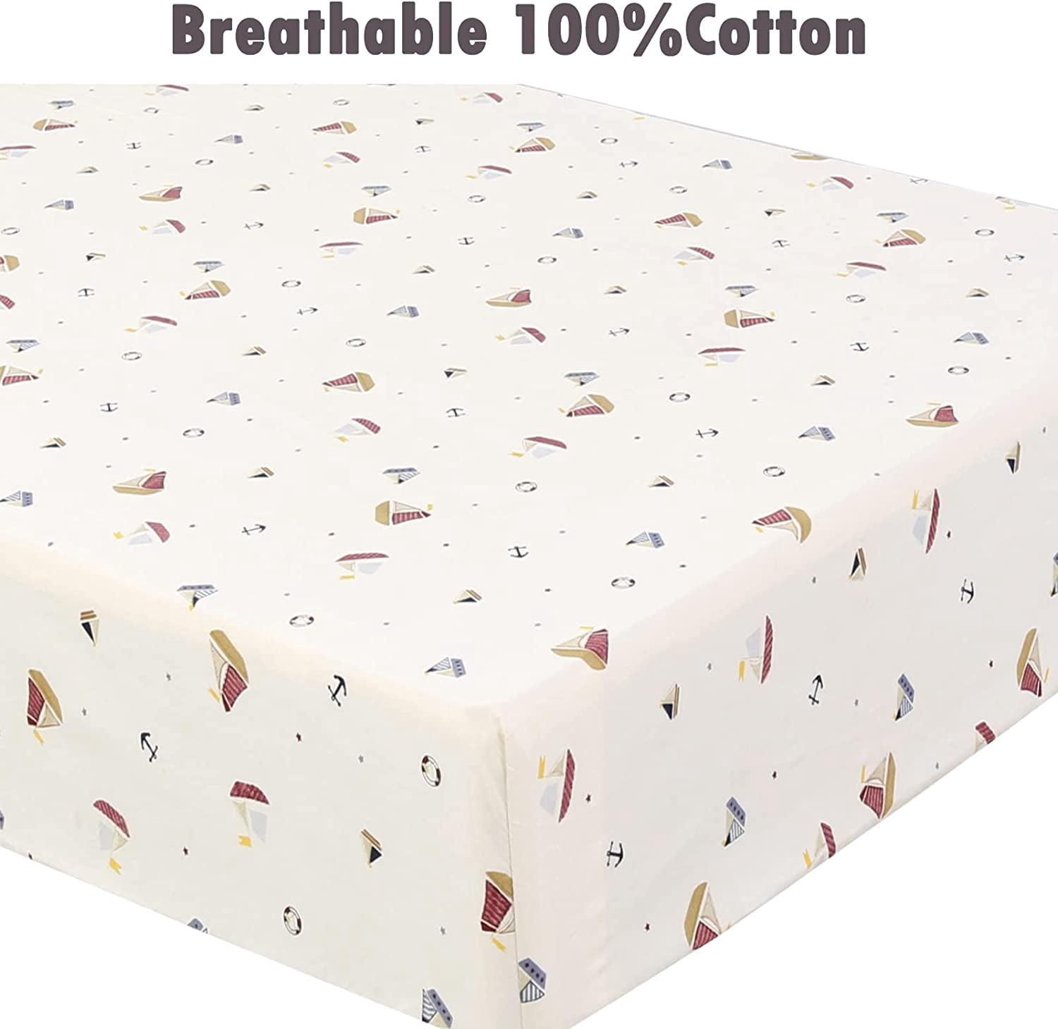 Danica 100% Cotton Fitted Baby Crib Sheet 3 Pack for baby Boys Girls |Standard Crib And Toddler Mattress Sheets | 28x52 Inch (3PK, Transportation)