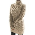 thumbnail image 2 of CQONEPT Turtleneck Sweaters for Women 锛孎all Winter Thermal Cable Pullover Sweater,Loose Fit Comfy Solid Knit Ribbed Tops 锛學omens 2024 Slouchy Blouse Outwear Black M-3XL, 2 of 6