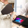 thumbnail image 7 of FINPAC Hard Portfolio Case for 10.9-inch iPad Air 5th Gen 2022, 11-inch iPad Pro (3rd/2nd/1st Gen) M1 5G 2021, 10.9'' iPad Air 4, 10.2'' iPad 9/8/7, Tablet Carrying Sleeve with Accessory Pocket, Brown, 7 of 7