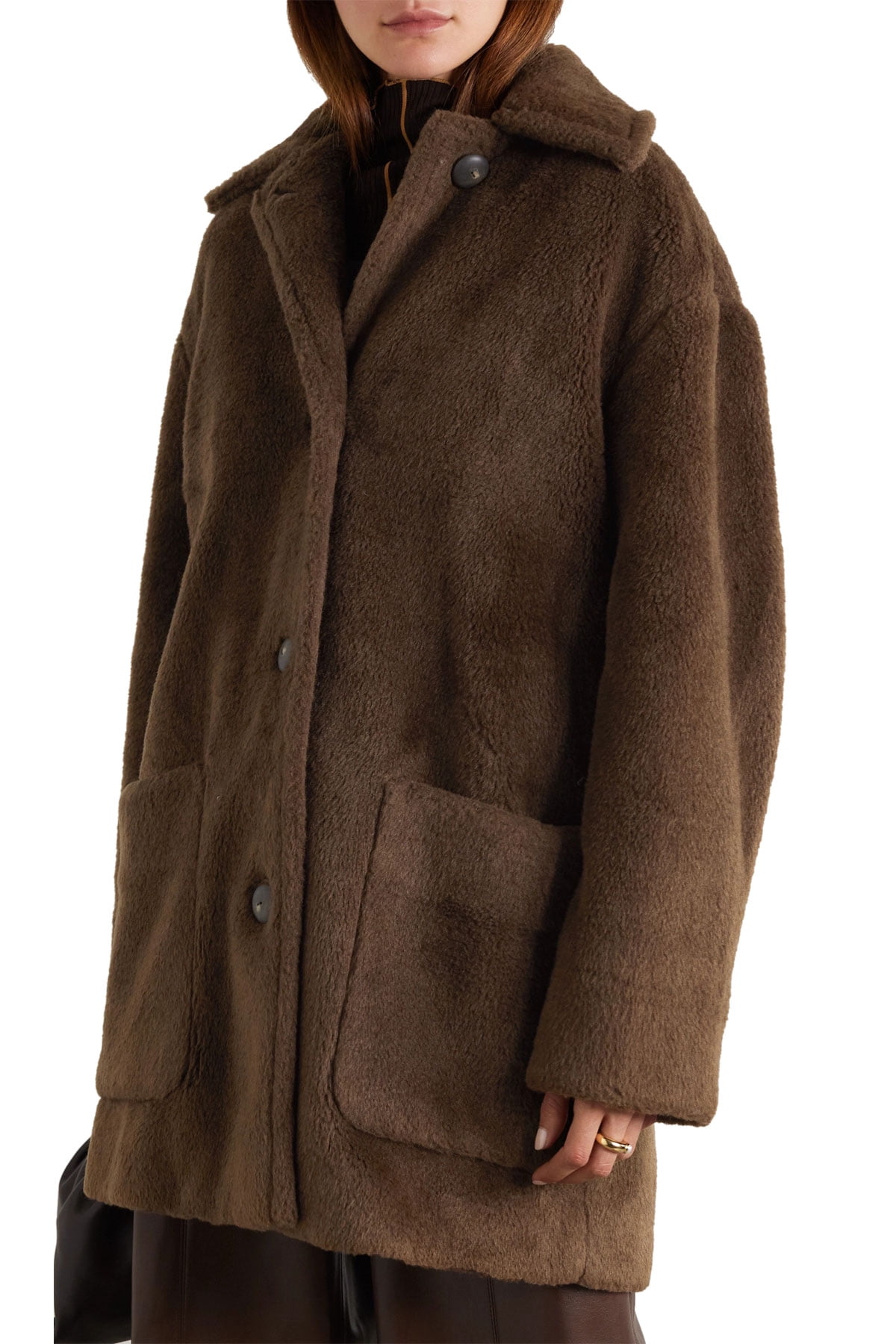 Vince Womens Faux Fur Car Coat Small 