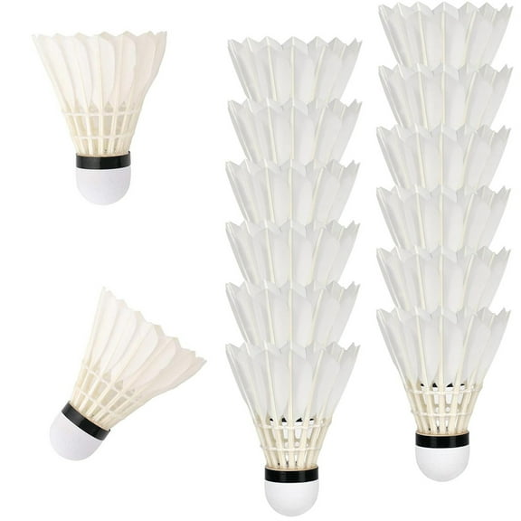 12 Pcs Black Badminton Shuttlecocks,Bexikou Durability Stability Badminton Balls,Duck Feather Badminton Shuttlecocks for Indoor Outdoor Sports Fitness Game